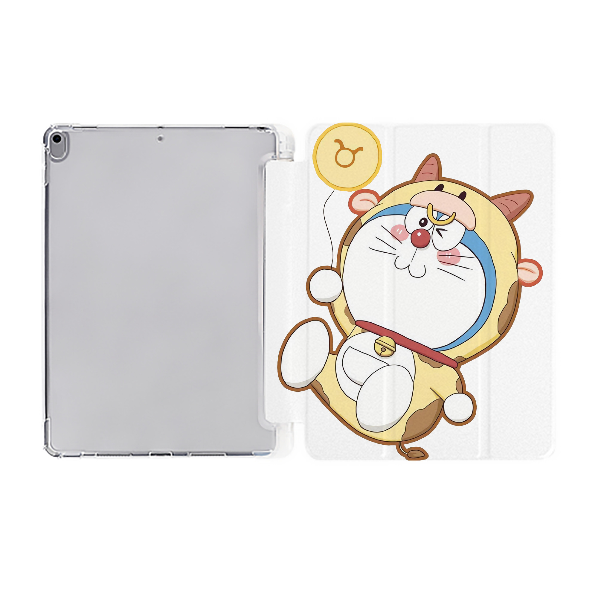 （画像用） ドラえもん Doraemon IPad ケース ペン収納付き 三つ折りスタンド PUレザー×シリコン 対応機種9.5/10.5/10.9インチ